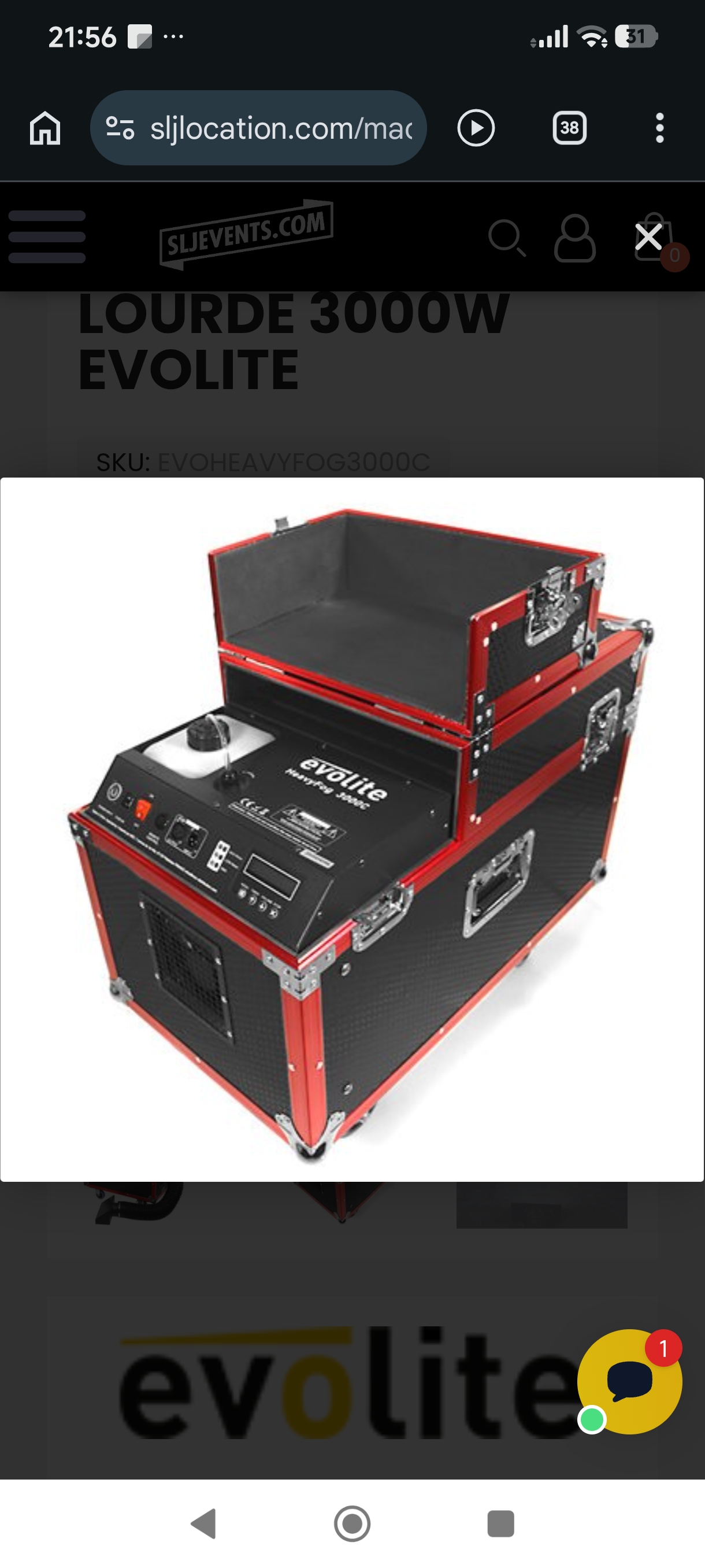 Machine à fumée lourde evolite 3000 c